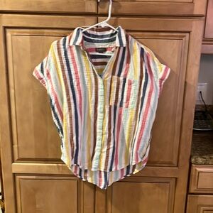 Multicolor Striped Button-Up Shirt